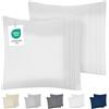 DREAMZIE Federe Cuscino Letto 65x65 (Set 2) in Microfibra con Motivo Ricamato OEKO-TEX Certificazione - Federa Cuscini Morbido Bianco