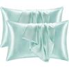 eModwey Set di 2 Federe per Cuscini Letto (50x80 cm) - Lusso Ipoallergenico, Morbidezza Superiore,per la Cura di Capelli e Pelle, con Chiusura a Busta - Erba Verde