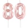 mciskin Candele per 80° compleanno,3D numero 80 per torta,decorazioni per il 80° compleanno delle ragazze, oro rosa,80 candele decorazione per torta per ragazze lei feste di compleanno, decorazioni