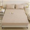 XHDZSW Coprimaterasso Impermeabile Lenzuolo con Angoli, Coprimaterasso Trapuntato, Lenzuolo con Angoli Trapuntati in Microfibra, per Letto King Materasso (Cachi,90x200cm)