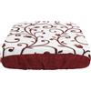 SaRani Cuscini per Sedia con Fascia Elastica e Imbottitura in Gommapiuma, Coprisedie in Cotone a Fantasia Ghirigori Floreale (4, Bordeaux, 40x40 cm)