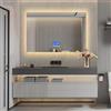 BLSYHDH Specchio Bagno con Illuminazione 80x120cm,Specchio Luminoso Bagno con Funzione di Disappannamento e Display Temperatura (Taper-B, 80x120)