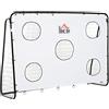 HOMCOM Porta da Calcio per Bambini e Adulti con Rete in PE, in Metallo e Oxford, Bianco e Nero, 240x88x171.5cm