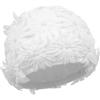 IPENNY Cuffia da nuoto da donna con fiore 3D, in morbido tessuto elastico, con strass, berretto turbante per capelli lunghi e corti, per piscina, spiaggia, doccia (bianco)