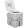 COSTWAY 20L Toilette Portatile con Serbatoio Rimovibile e Indicatore del Livello dell'Acqua, WC Chimico Comodo per Campeggio, Water Portatile per Adulti e Anziani, Supporto Carico 200kg