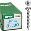 Spax - Vite universale, testa semi-sferica, T-STAR plus, 4CUT, filettatura piena, in acciaio inox A2, 1.4567-0207000350203, 0207000350303