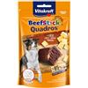 Vitakraft Beef Stick Quadros, snack cane, barrette di carne quadrate con formaggio, snack cane per l'addestramento, senza zuccheri aggiunti (1x 70g)
