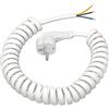HITRENDS Cavo di Prolunga con Contatto di Protezione, 3 M, Connettore a Spirale, in Plastica, IP20, Interno con Spina Schuko, Cavo di Alimentazione Schuko, 230 V/16 A, Bianca