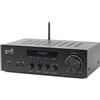 Dynavox VT-90 amplificatore stereo compatto, terminali di connessione a vite per 4 altoparlanti, telecomando, ingresso phono, trasmissione BT, nero