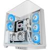 MARS GAMING MC-INFINIO, Case Gaming ATX, Vetro Temperato Curvato Senza Cornice, 2x Ventole ARGB 120mm, Montaggio Verticale GPU, Supporto Raffreddamento a Liquido fino a 360mm, USB-C, Bianco