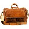 Originale Borsa a tracolla nuova da ufficio uomo in vera pelle vintage per laptop messe...