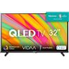 Hisense Smart TV 32" pollici Hisense 32A59KQ FHD Qled Wi-Fi Nero 180 cd/m² Vidaa DVB-T2