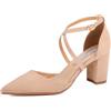 QUEEN HELENA Décolleté con Fascia Incrociata Scarpe a Punta con Tacco Elegante Donna ZM9631 (Beige, 38)