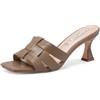 QUEEN HELENA Sabot con Tacco Sandali Eleganti con Fascia Ciabatta Donna ZM9643 (Marrone, 36)