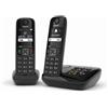 Gigaset AS690A Duo Telefono Cordless, 2 Portatili + Segreteria, Vivavoce Alta Qualità, Tastiera Illuminata ed Ampio Display, Lista Chiamate Fatte - SMAS690ADUO