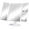 BEPER P302VIS050 Specchio con Luci, Ingranditore 1x / 2x / 5x - Make-Up per Postazione Trucco, 35x24 cm