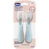 CHICCO (ARTSANA SpA) Posatine Inox 18M+ Azzurro Chicco