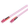 DIGITUS DK-2533-01-4 - Cavo In Fibra Ottica OM4 - 1 m - da LC a LC - Duplex - 1/10/40/100 Gbit/s - Cavo LAN In Fibra Ottica Multimodale MM - Tipo Di Fibra: 50/125 µ - Viola (Violet)