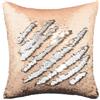 ARA CHOICE Federa per cuscino da 40,6 cm, reversibile, con paillettes glitterate, decorativa, morbida, decorazione per la casa, per divano e camera da letto (oro rosa e oro)