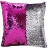 ARA CHOICE Federa per cuscino da 40,6 cm, reversibile, con paillettes glitterate, decorativa, morbida, decorazione per la casa, per divano e camera da letto (rosa e argento)