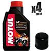 Motul Kit Tagliando moto 4 litri olio Motul 7100 10W40 + filtro 204