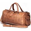 Originale Borsone uomo 24" vera pelle grande vintage borsone viaggio palestra weekend n...