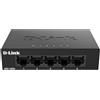 D-Link DGS-105GL Switch desktop non gestito Gigabit a 5 porte, senza ventola, a basso profilo, alloggiamento in metallo, plug-and-play, 802.3az EEE nero DGS-105GL
