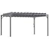 Outsunny Pergola 4 x 3 m bioclimatica a lamelle orientabili stile contemporaneo Struttura in alluminio UV 50+ - grigio
