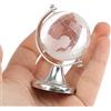 Hapivida Mini Globo Decorativo, 6,5 cm / 2.6'' Mini Mappamondo Cristallo Vintage Vetro Office Terra Rotonda Globo di Cristallo Mappa del Mondo per Decorazione da Scrivania, Souvenir (Argento)