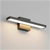 Klighten Lampada a LED per specchio da bagno, 40 cm, 12 W, IP44, lampada da bagno, lampada da bagno, lampada da parete, moderna, 1080 lm, 3000 K, luce bianca calda, 60 LED, 110 V-240 V, nero