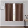Joydeco Tende Oscuranti per Interni con Fettuccia 2 Pezzi L 117 x A 137 CM, Tende Termica Isolante Freddo e Caldo per Finestra Binario Camera da Letto e Soggiorno, Marrone