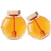 YouYuer Contenitori per Miele,2PCS Dispenser Miele Vetro,Barattolo di Miele di Vetro con Mestolo e Coperchio Cucina Stoccaggio Vasetti per Conservare Miele e Sciroppo (200ml)