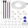 ENQIMAOYI Kit connettore per strisce LED, 4 pin, 8 mm, 3528 2835, Rope Light, Gapless Solderless, L Shape, Y-Shape Splitter Cable, Jumper Connectors