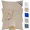 Terra Beds Set di 2 federe da 60 x 60 cm, 100% jersey di cotone, 160 g/m², certificato Oeko-Tex, con chiusura lampo, elastica, morbida e traspirante, colore: beige