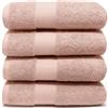 LEBENGOOD Set 4 Asciugamani da Bagno e Viso 4 Pezzi Morbidi Assorbenti Resistenti 50x90 cm 100% Cotone Spugna Americana Premium di Lusso Certificato OEKO-TEX®