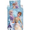 Jerry Fabrics Disney Frozen - Biancheria da letto, motivo: Anna Elsa, 135/140 x 200 cm