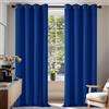 Deconovo Tende Oscuranti per Interni 2 Pezzi 290 CM Altezza, Termiche Isolanti, Anti-Rumore, con Anelli, Ideali per Camera da Letto e Soggiorno, 140x290 CM, Blu Elettronico