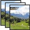 Tinkeps Cornice per Foto 40x50 cm in legno, nero, Set da 3, Possono essere Appese alla Parete Verticalmente o Orizzontalmente, con Plexiglass Trasparente e Infrangibile
