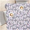 KP HOME Tovaglia In PVC Grigia Lavabile - Stampa Floreale Brillante - Quadrato 140x140 Cm - Copritavolo Impermeabile In Plastificat Per Interni Ed Esterni - Tovaglia Cerata Con Fiori Vivi