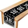 YILANJIN Runner da Tavola Compleanno 18 Anni, Nero e Argento, 180x35cm