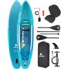 Abahub Tavola SUP Gonfiabile, 320x78x15cm Set Tavola Stand Up Paddle, Blu/Verde/Arancione/Rosso con Pagaia in Alluminio Regolabile, Sedile Kayak, per Kayak, Canoa, Pesca (Verde scuro)