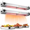 RSHJD Lampada Riscaldante per Alimenti, Sospeso Lampade Scaldavivande Cucina, Acciaio inox Lampade Riscaldanti Commerciale per Buffet, Cucine e Hotel, Temperatura Regolabile 30-85°C (2PC, 90CM)