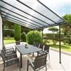 DEGHI Pergola a muro 4x3 m in alluminio grafite e tetto in policarbonato - Shine