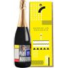 Bottle-Up Regalo Personalizzato bottiglia di vino 0.75 lt. con cassetta in legno | Idea regalo originale per compleanno per Lui e Lei | Regalo Personalizzabile Compleanno Amico Amica (Prosecco DOC, Mondrian)