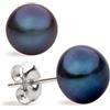 Secret & You Orecchini da donna di perle bottone coltivate d'acqua dolce in nero SECRET & YOU - Argento sterling 925 - Disponibile in 4 misure da 8 mm a 11 mm