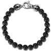 GAVU Bracciale da Uomo con Perle di Pietre Naturali S/M/L, Tormalina Nera, Occhio di Tigre, Pietra Lavica, Tripla Protezione