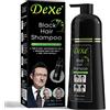 Dexe Shampoo per Capelli Neri 400 ML Tintura per Capelli Scurente Istantanea per Uomo Donna Colore Nero - Facile da Usare - Dura 30 Giorni - Ingredienti Naturali ad Azione Rapida