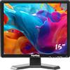 Suprlipy Monitor CCTV di sicurezza TFT LCD da 15 pollici 1024x768 risoluzione 4:3 Schermo di visualizzazione a colori Supporto HDMI/VGA/AV/BNC/MIC Porte USB con telecomando Altoparlanti integrati per