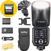 Godox V100N V100 N Round Head Camera Flash for Nikon Camera Flash Speedlite Speedlight,100Ws 2.4G TTL1/8000 HSS,400 Full Power Flashes,7.2V/2980mAh Li-ion Battery,1.7s Recycle Time,LED Modeling Lamp