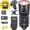 Godox V100F V100 F V100-F Flash per fotocamera a testa rotonda per Fujifilm Fuji Camera Flash Speedlite Speedlight, 100 Ws 2.4G TTL1/8000 HSS, 400 flash a piena potenza